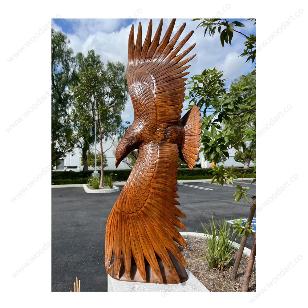 Flying Eagle Wooden Statue