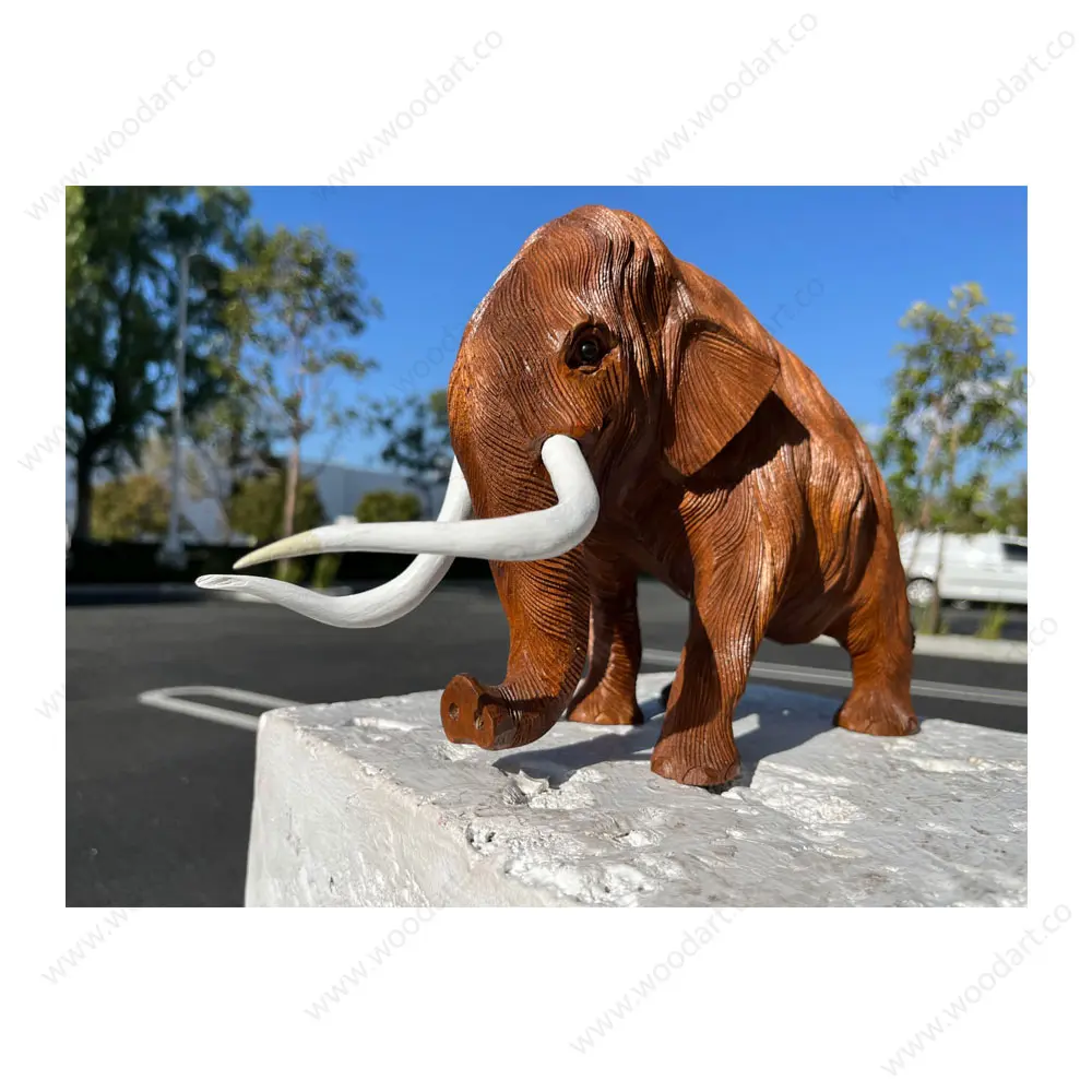 Mammoth-wooden-statue