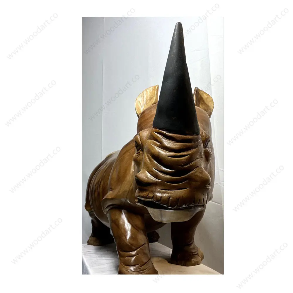 Wooden-statue-of-a-rhinoceros