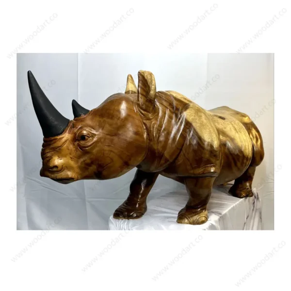 Wooden statue of a rhinoceros