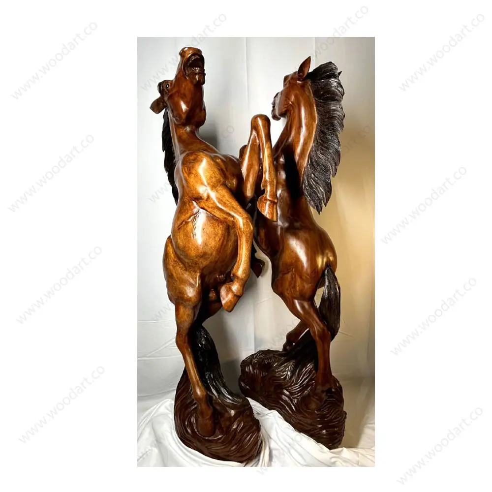 Wooden statue of a standing horse