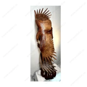 Wooden statue of two eagles